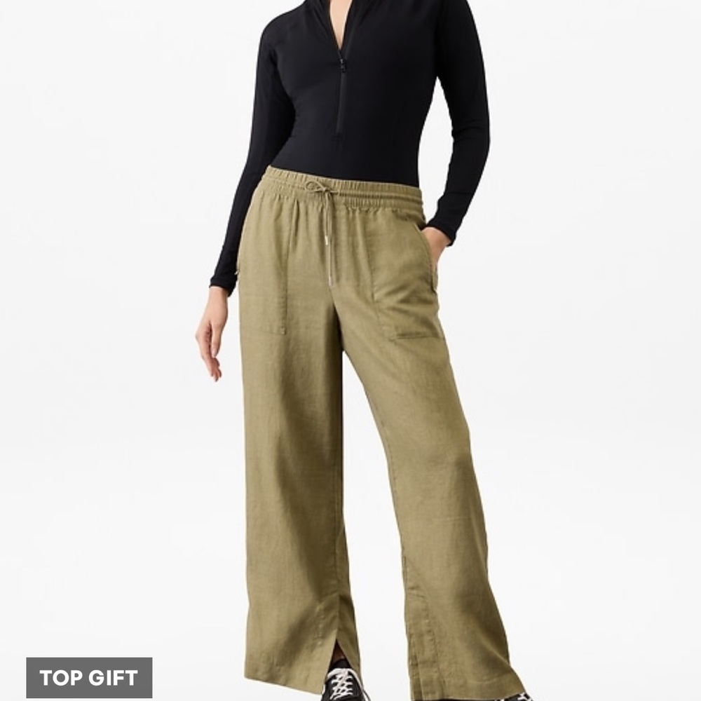 Olive Wide-Leg Pants
